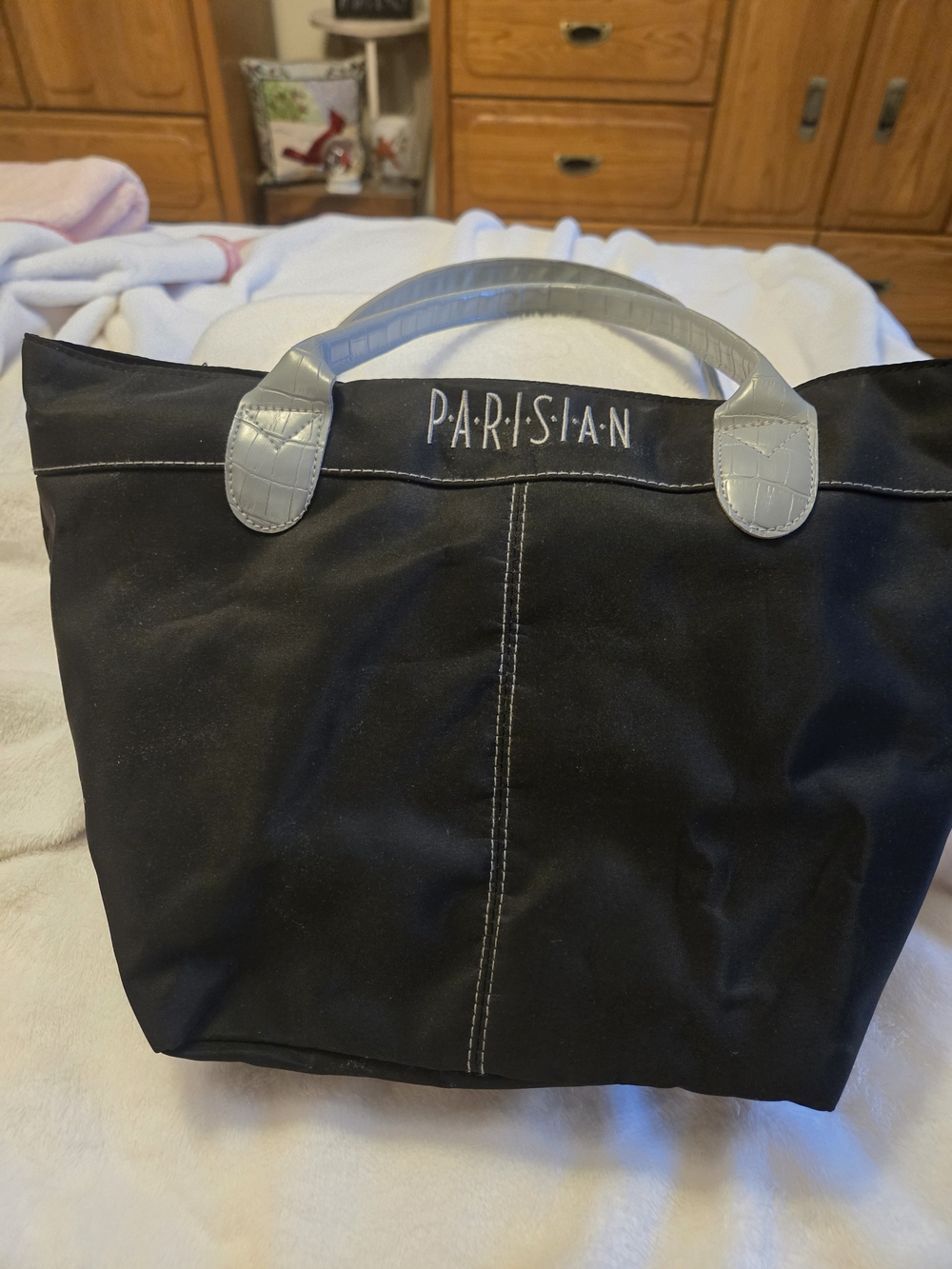 Vintage Parisian Department Store 16×10 Black Nylon Tote Bag